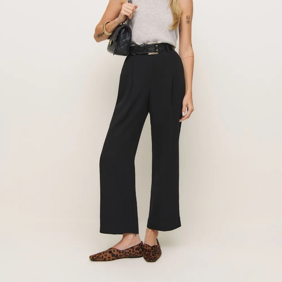 Reformation Alex Mid Rise Cropped Pants Size 12 - Picture 1 of 5